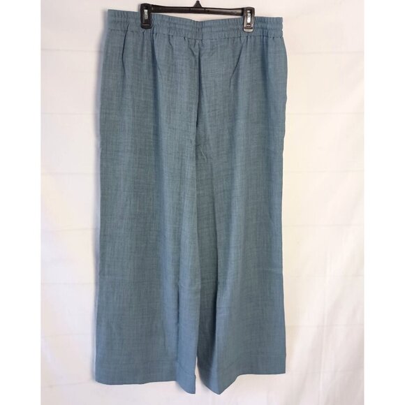 Indigo Thread High Rise Wide Leg Drawstring Pants Blue 1X Casual NEW - Picture 2 of 5